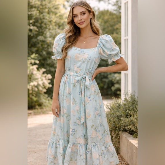LoveShackFancy Dresses & Skirts - Love Shack Fancy for Target Estelle Blue Floral Dress 16
